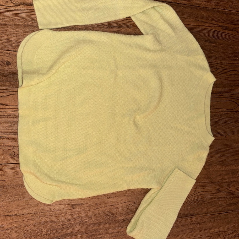 LOFT Light Yellow/Lime Crew Neck Sweater
